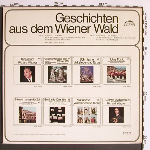 Brázda,Dalibor  -  Orchester: Geschichten a.d.Wiener Wald, Supraphon(SUA150036) (SUB ST 54 452), D, 1968 Typ: LP Best.-Nr.: Y6511 Preis: 7,50 Euro