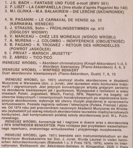 Wrobel,Ireneusz / Winfried Becker: Musik macht Laune (Akkordeon), Veri ton (SXV-929), PL Typ: LP Best.-Nr.: Y6522 Preis: 6,00 Euro