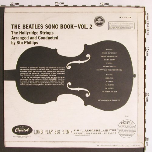 Hollyridge Strings: The Beatles Songbook, Vol.2, Capitol (ST 2202), UK, 1965 Typ: LP Best.-Nr.: Y6540 Preis: 11,50 Euro