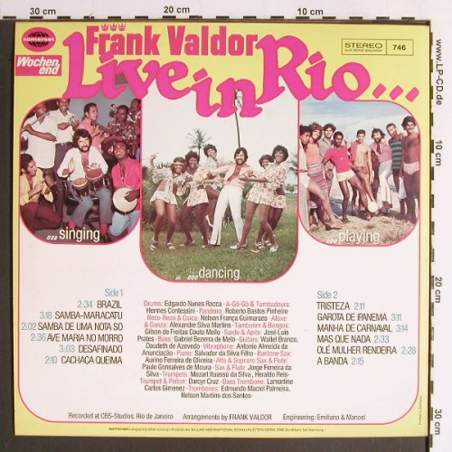 Valdor,Frank: Live in Rio,WASA-Bundeskonferenz, Somerset/Wochenend (746), D, 1972 Typ: LP Best.-Nr.: Y6573 Preis: 6,00 Euro
