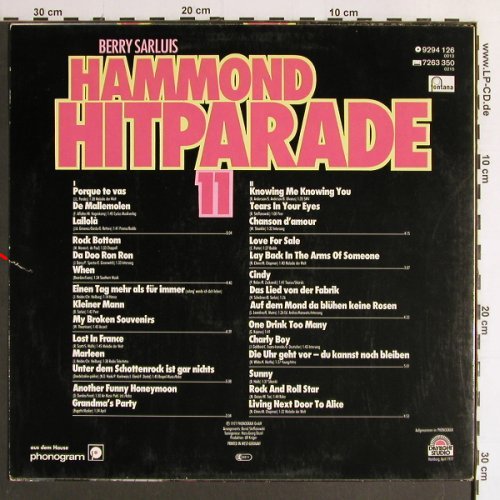 Sarluis,Berry: Hammond Hitparade 11, m-/vg+, Fontana(9294 126), D, 1977 - LP - Y6645 - 4,00 Euro