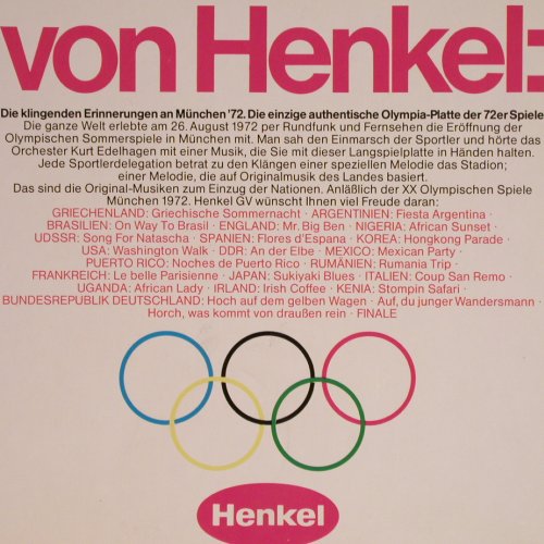 Edelhagen,Kurt: Einzug der Nationen,im vorolympisch, Polydor / HENKEL(0666 926), D, 1972 - LP - Y6658 - 5,00 Euro