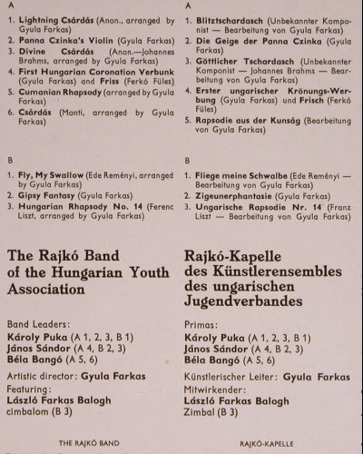 Rajko-Zenekara: Same, Qualiton (SLPD 10180), H, 1983 Typ: LP Best.-Nr.: Y6659 Preis: 6,00 Euro