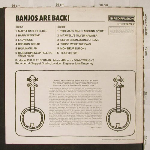 Banjos: Are Back!, Rediffusion,Stereo (ZS 91), UK, 1971 Typ: LP Best.-Nr.: Y6687 Preis: 6,00 Euro