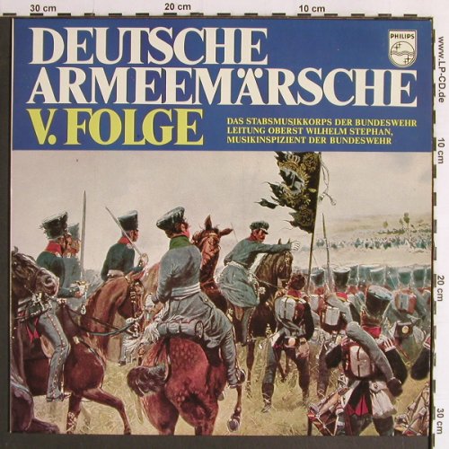 V.A.Deutsche Armeemärsche: V.Folge,Stabsmusikkorps der B.W., Philips (5840 406), D, 1976 Typ: LP Best.-Nr.: Y6784 Preis: 6,00 Euro