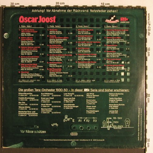 Joost,Oscar: Die großen Tanzorchester 1930-1950, Polydor (2664 253), D,m-/vg+ Typ: 2LP Best.-Nr.: Y6809 Preis: 9,00 Euro