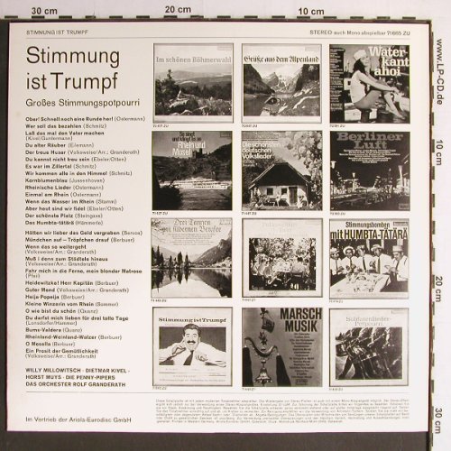 V.A.Stimmung ist Trumpf: Willy Millowitsch,Dietmar Kivel..., Baccarola (71 665 ZU), D Typ: LP Best.-Nr.: Y6885 Preis: 5,00 Euro