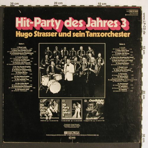Strasser,Hugo & Tanz-Orch.: Hit Parrty des Jahres 3, m-/vg+, HörZu(062-31 849), D, 1974 - LP - Y6895 - 6,00 Euro