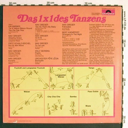 V.A.Das Grosse Tanzvergnügen: Das 1x1 des Tanzens(Wolf D.Stubel), Polydor (2437 329), D,spoken Typ: LP Best.-Nr.: Y6897 Preis: 6,00 Euro