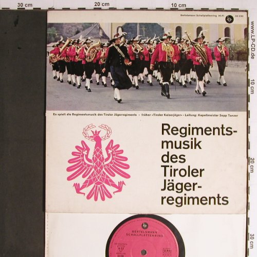 Tiroler Jägerregiment: Regimentsmusik des,(ex Kaiserjger), Bertelsmann(33 230), D,Mono,  - 10inch - Y6978 - 7,50 Euro