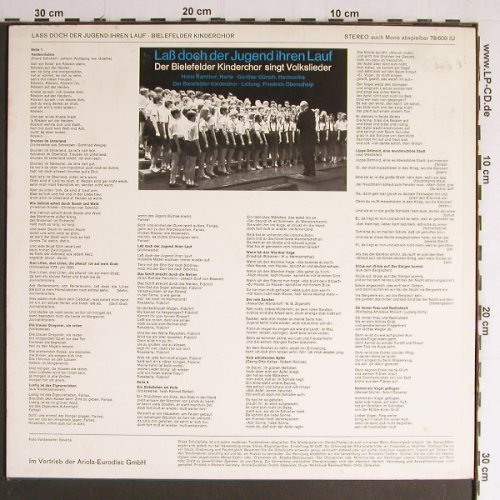 Bielefelder Kinderchor: Laß doch der Jugend ihren Lauf, Eurodisc (78 609 IU), D Typ: LP Best.-Nr.: Y7003 Preis: 5,00 Euro