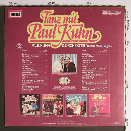 Kuhn,Paul: Tanz mit Paul Kuhn(2), Autogramm, Europa (111 767.0), D, 1981 Typ: LP Best.-Nr.: Y7024 Preis: 20,00 Euro