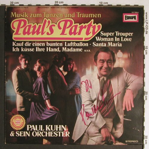 Kuhn,Paul: Paul's Party, Autogramm, Europa (111 756.4), D, 1981 Typ: LP Best.-Nr.: Y7025 Preis: 20,00 Euro