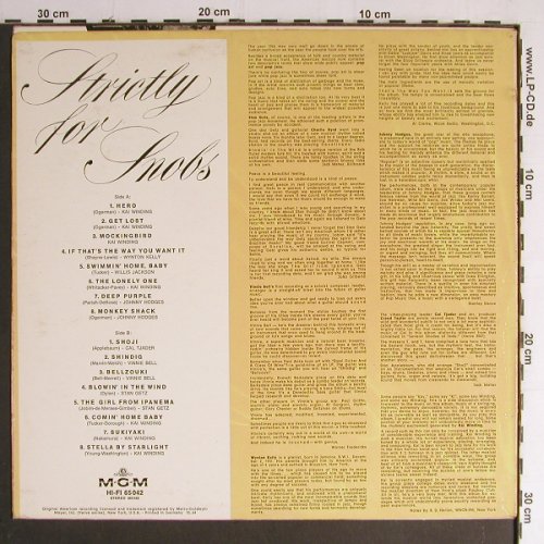 V.A.Strictly for Snobs: Kai Winding,Wynton Kelly,J.Hodges, MGM (65 042), D, m-/vg+, 1964 Typ: LP Best.-Nr.: Y7033 Preis: 9,00 Euro