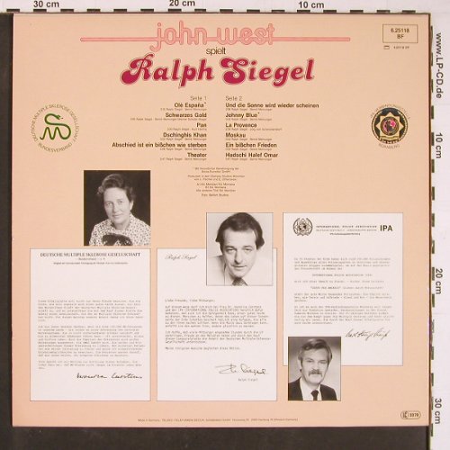 West,John - Orchester: spielt Ralph Siegel, Jupiter (6.25118 BF), D Typ: LP Best.-Nr.: Y709 Preis: 7,50 Euro