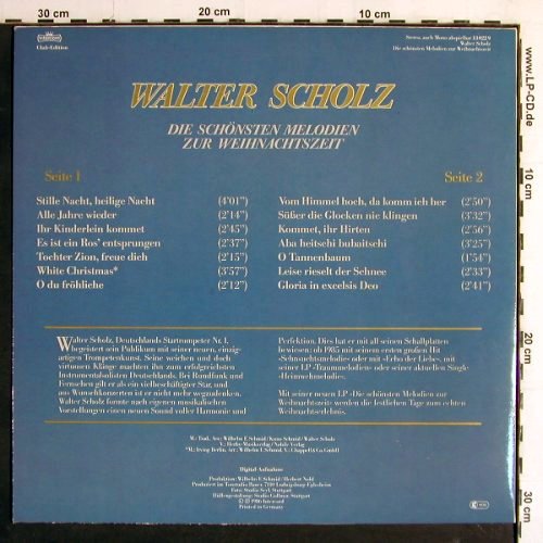 Scholz,Walter: Die schönsten Melodien z.Weihnachts, Intercord (13 022 9), D,Club Ed., 1986 Typ: LP Best.-Nr.: Y7120 Preis: 7,50 Euro