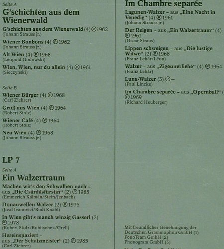 V.A.Die Schönsten Walzer der Welt: Wiener Blut...Im Chambre separée, Das Beste (WAL 7788), D, Box, 1986 Typ: 8LP Best.-Nr.: Y7121 Preis: 12,50 Euro