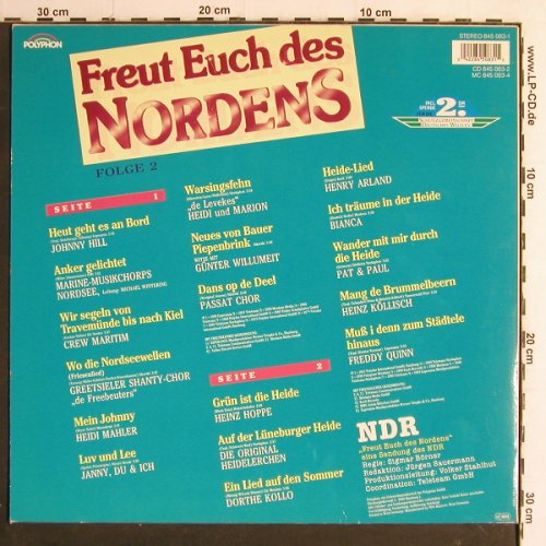 V.A.Freut Euch des Nordens: Folge 2-Johnny Hill...Freddy, Polyphon / NDR (845 083-1), D, 1990 Typ: LP Best.-Nr.: Y7193 Preis: 4,00 Euro