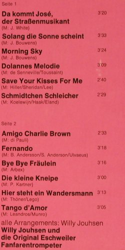 Jouhsen,Willy u.s.Orign.Eschweiler: Fanfaren Hit-Rakete, EMI Columbia (062-31 914), D Typ: LP Best.-Nr.: Y7209 Preis: 5,00 Euro