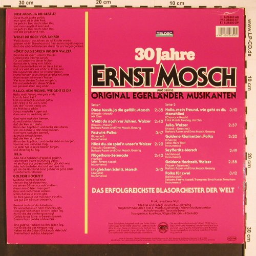 Mosch,Ernst & Seine Orig.Egerländer: 30 Jahre, Foc, Teldec(6.26300), D, m-/vg+, 1986 - 2LP - Y722 - 6,00 Euro