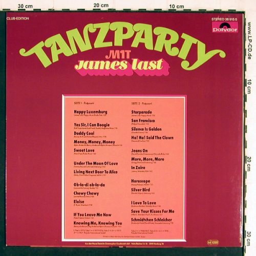 Last,James: Tanzparty, Polydor Club-Ed.(38 915 5), D,  - LP - Y7243 - 6,00 Euro