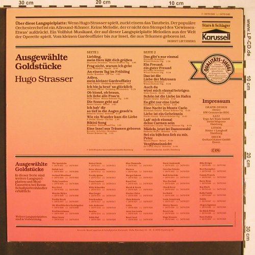 Strasser,Hugo & Tanz-Orch.: Ausgewählte Goldstücke (1959), Karussell(2876 040), D, Ri,  - LP - Y724 - 6,00 Euro