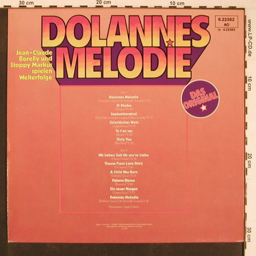 Borelly,Jean-Claude / Stoppy Markus: Dolannes Melodie, Telefunken (6.22382), D, 1975 Typ: LP Best.-Nr.: Y728 Preis: 5,00 Euro