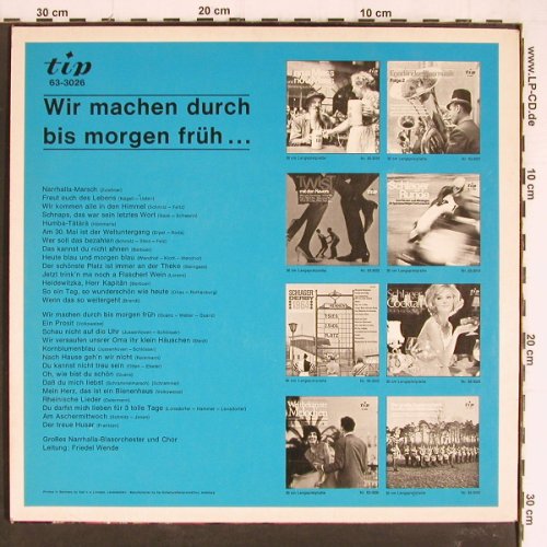 Großes Narrhalla-Blasorch. u. Chor: Wir machen durch bis morgen früh, Tip (63-3026), D Typ: LP Best.-Nr.: Y7384 Preis: 3,00 Euro