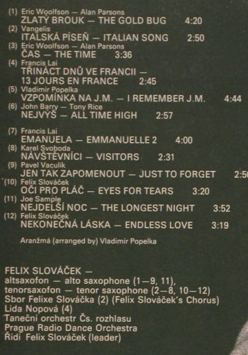 Slovacek,Felix: Nekonecn lska / Endless Love, Supraphon(1113 3465 H), CZ, 1984 - LP - Y7478 - 6,00 Euro