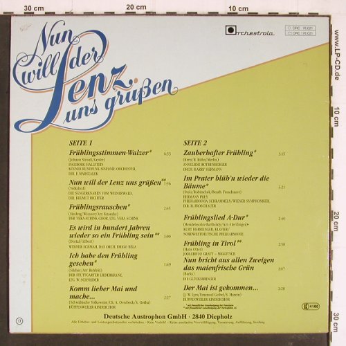V.A.Nun will der Lenz uns grüßen: Ingeborg Hallstein.. Düppelw.Kinder, Orchestrola (ORC 76.021), D Typ: LP Best.-Nr.: Y7489 Preis: 5,00 Euro