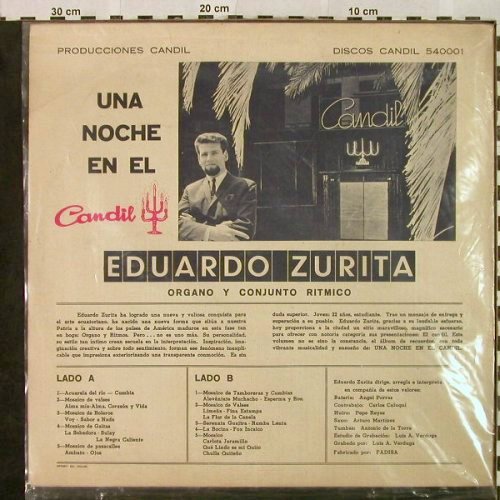 Zurita,Eduardo: Una Noche en el, vg+/vg+ playable, Candil, bad cond. (540001), Equador, 1967 Typ: LP Best.-Nr.: Y7550 Preis: 5,00 Euro