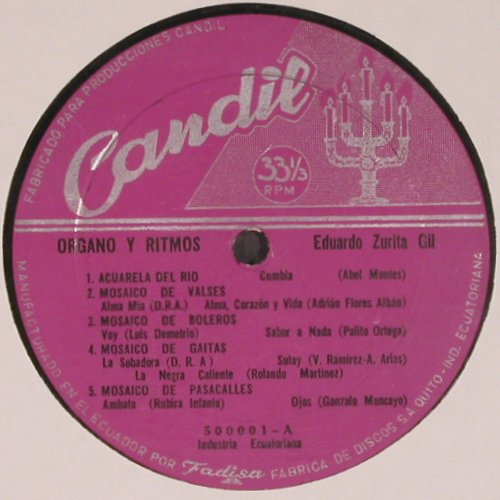 Zurita,Eduardo: Una Noche en el, vg+/vg+ playable, Candil, bad cond. (540001), Equador, 1967 Typ: LP Best.-Nr.: Y7550 Preis: 5,00 Euro