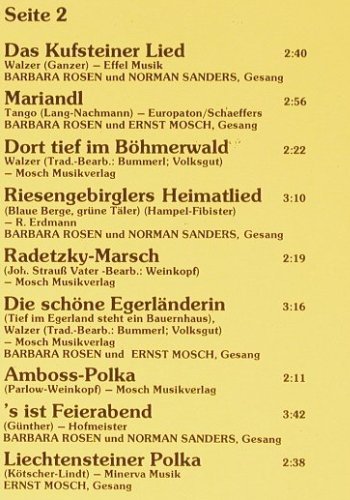 Mosch,Ernst & seine Orig.Egerländer: Das Beste der volkstümlichen Hitpar, Teldec(6.26189), D, Ri, 1985 - LP - Y7564 - 5,00 Euro
