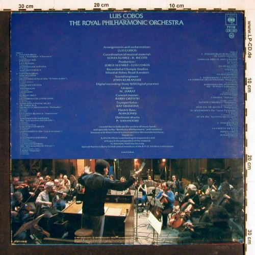 Royal Philharmonic Orchestra: Sol y Sombra-Luis Cobos, m /vg+, CBS (CBS 71 119), NL, 1983 Typ: LP Best.-Nr.: Y7645 Preis: 5,00 Euro