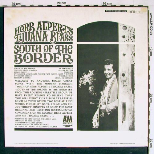 Alpert,Herb & Tijuana Brass: South Of The Border, AM (85 601 IT), D Typ: LP Best.-Nr.: Y7693 Preis: 5,00 Euro