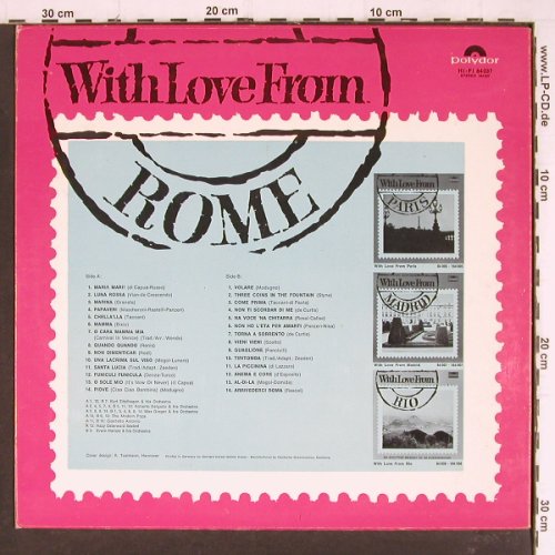 V.A.With Love from Rome: K.Edelhagen... Max Greger-Medley, Polydor (84 037), D, Mono, 1965 Typ: LP Best.-Nr.: Y7714 Preis: 7,50 Euro