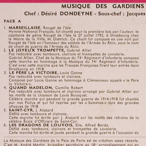 Musique des Gardiens de la Paix: Marches Militaires Francaises, Musidisc(CV 970), F,  - LP - Y7743 - 6,00 Euro