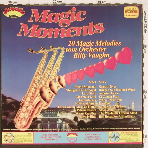 Vaughn,Billy: Magic Moments, Arcade (ADE G 86), D, 1980 Typ: LP Best.-Nr.: Y7765 Preis: 6,00 Euro