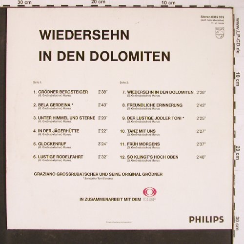 Großrubatscher,Graziano: Wiedersehn in den Dolomiten, Philips (6387 079), A, 1974 Typ: LP Best.-Nr.: Y782 Preis: 9,00 Euro