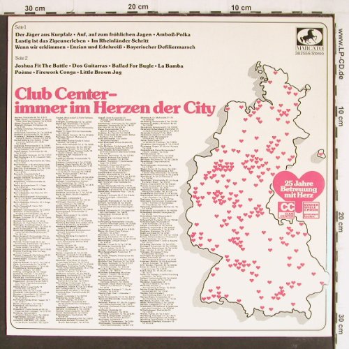 V.A.Ein bunter Melodien-Strauß: 25 Jahre Betreuung mit Herz, CC, Mercato/ Club Center (38 255 6), D, 1978 Typ: LP Best.-Nr.: Y7902 Preis: 3,00 Euro