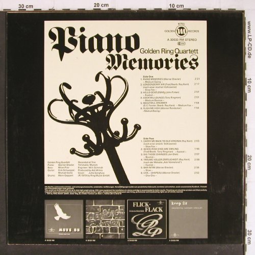 Golden Ring Quartet: Piano Memories, Golden Ring Record (A 30 033 RM), D, 1979 Typ: LP Best.-Nr.: Y8295 Preis: 7,50 Euro