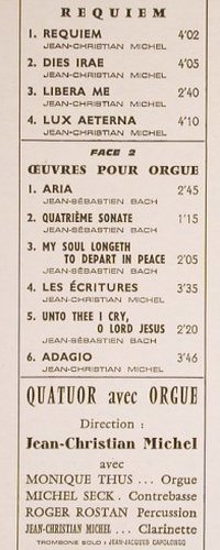 Michel,Jean-Christian: Requiem, Quatuor avec Orgue, Barclay(90203), F, Ri, 1978 - LP - Y8388 - 6,00 Euro