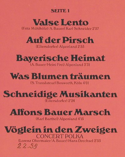 Bauer,Alfons: Für Freunde der Zither, instrum., Polydor/Isar Ton (2418 672), D, 1979 Typ: LP Best.-Nr.: Y8482 Preis: 6,00 Euro