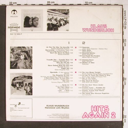 Wunderlich,Klaus: Hits Again 2, Helidon/Telefunken (SLE 14 659-P), YU, 1973 Typ: LP Best.-Nr.: Y8701 Preis: 5,00 Euro