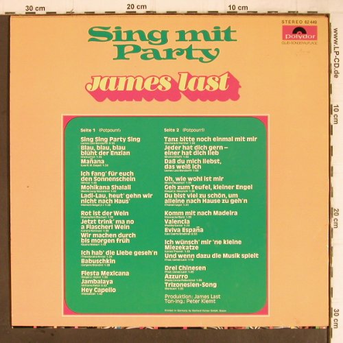 Last,James: Sing mit Party, Polydor Club-Ed.(62 449), D, 1973 - LP - Y8932 - 6,00 Euro