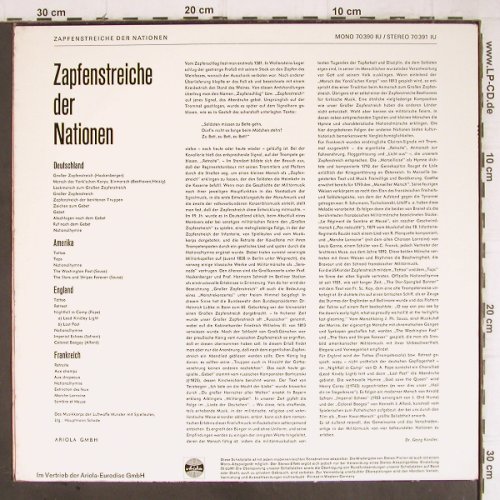 Musikkorps der Luftwaffe Münster: Zapfenstreiche der Nationen(Schade), Ariola(S 70 391 IU), D,  - LP - Y8998 - 7,50 Euro