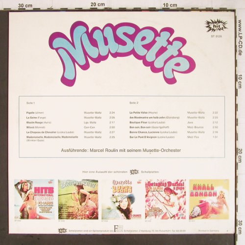 Roulin,Marcel  mit.s. Musette-Orch.: Musette, Hit (ST 5126), D Typ: LP Best.-Nr.: Y9104 Preis: 5,00 Euro