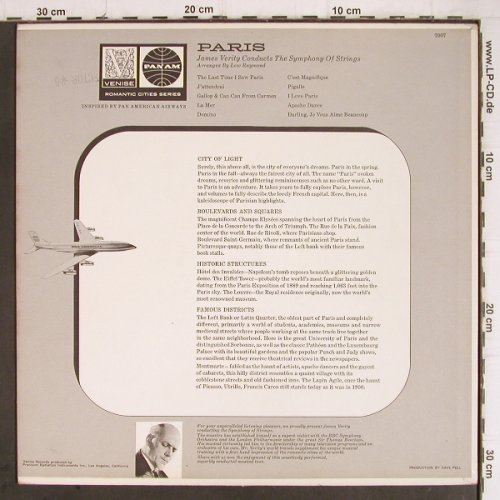 Symphonie of Strings Orchestra: Paris in a...,cond.James Verity, Venice / PAN AM(7007), US,  - LP - Y9231 - 7,50 Euro