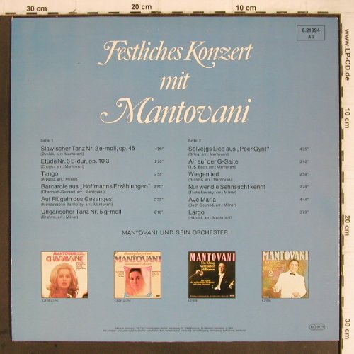 Mantovani: Festliches Konzert mit, Decca(6.21394 AS), D, 1985 - LP - Y9297 - 5,00 Euro