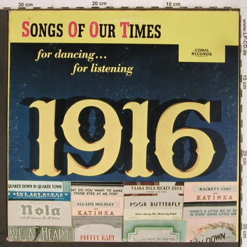 Ross,Roy & his Orchestra: Songs of our time,Song Hits of 1916, MCA Coral (CB-20045), US Typ: LP Best.-Nr.: Y9303 Preis: 5,00 Euro